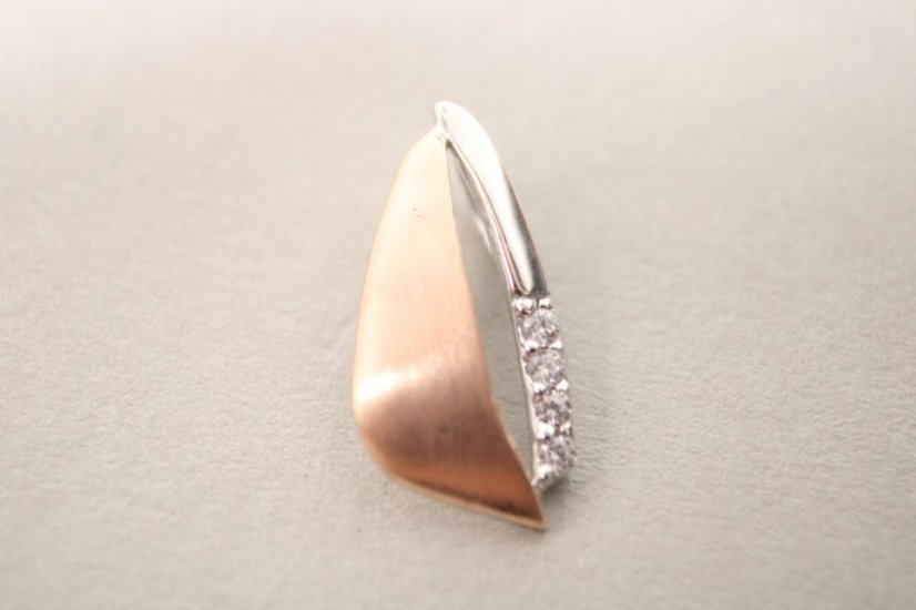Kombinovaný strieborný prívesok s čírymi zirkónmi, rhodium, 1,04 g, 925/1000