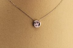 Zlatá celebritka - Zirkón v hladkej obrube - Biele zlato - 14k