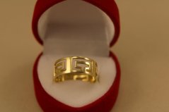 Prsteň- grécky vzor- žlté zlato- 14 karátov