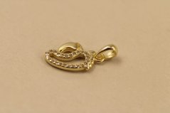 Prívesok- detské stopy- číre zirkóny- pozlátené striebro