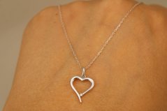Celebritka-Srdce-Číry zirkón-Biele zlato-14k