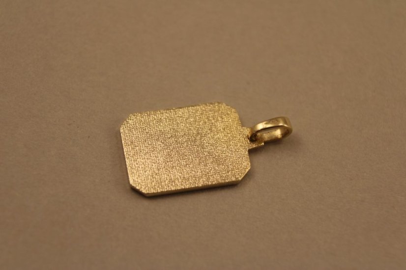 Prívesok-platnička-kombinované zlato-krížik-14 karátov