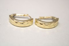 Náušnice-ozdobný gravír-žlté zlato-patent-14 karátov