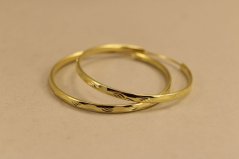 Náušnice-kruhy-gravírované-pozlátené striebro