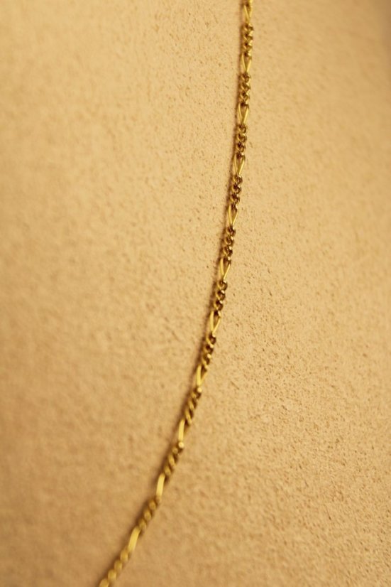 Zlatá retiazka vzor Figaro, žlté zlato 50 cm, 1,88g 14k 585/1000