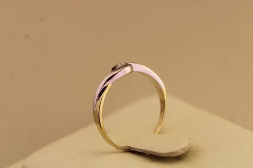 Prsteň- diamant- H/Si2- kombinované zlato- 14 karátov