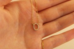 Celebritka - Zirkónový ovál - Žlté zlato - 14k