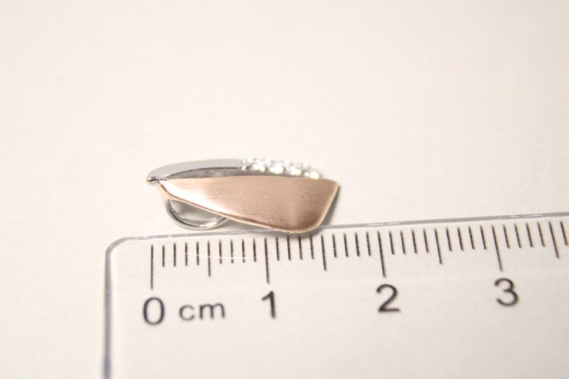 Kombinovaný strieborný prívesok s čírymi zirkónmi, rhodium, 1,04 g, 925/1000