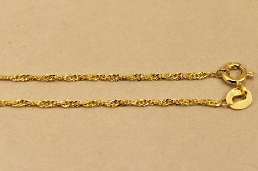 Zlatá retiazka, vzor singapur, žlté zlato 45cm, 1,11g 14k 585/1000