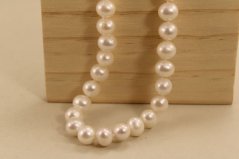 Náhrdelník- biele riečne perly- striebro