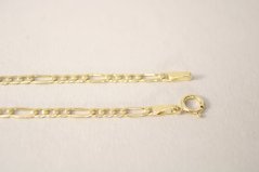 Zlatá retiazka Figaro zo žltého zlata, 44,5 cm, 2,04 g, 14 karátov 585/1000