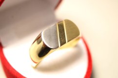 Prsteň-lesklo-matná úprava- viacfarebné zlato- 14 karátov