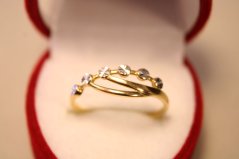 Prsteň- kombinované očká- viacfarebné zlato- 14 karátov