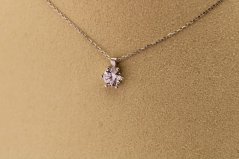 Zlatá celebritka - Zirkonový kvet - Biele zlato - 14k