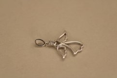 Prívesok - Anjel - biele zlato - číry zirkón -14 karátov