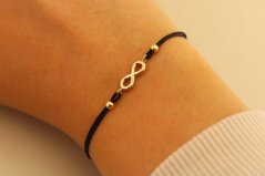 Šnúrkový náramok - Nekonečno - Žlté zlato - 14k