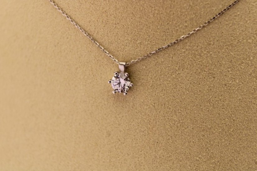 Zlatá celebritka - Zirkonový kvet - Biele zlato - 14k