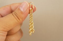 Náušnice-Visiace točené-Patent-Žlté zlato-14k