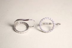 Náušnice- kruhový vzor- číre zirkóny- patent- biele zlato- 14 karátov