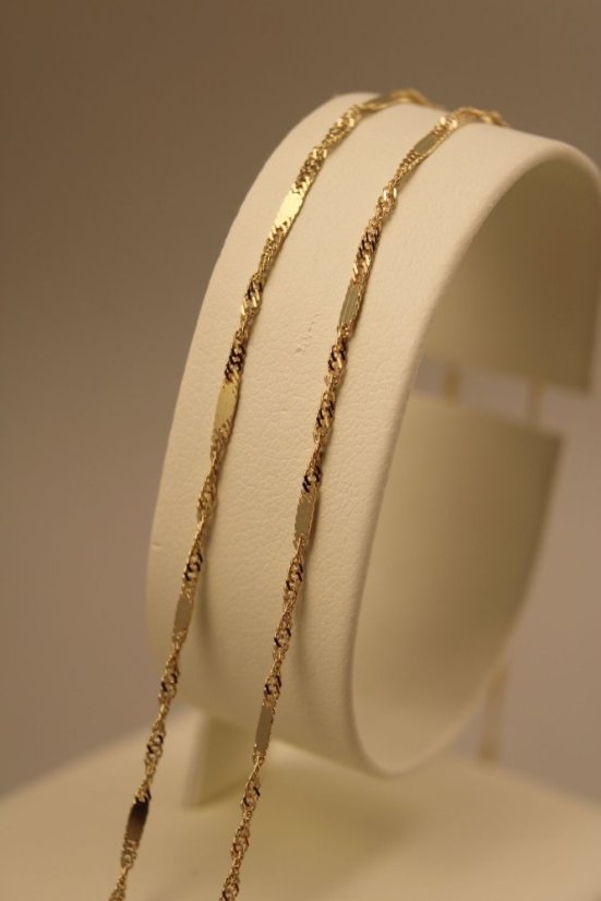 Retiazka - Singapur - platničky-  14k - žlté zlato