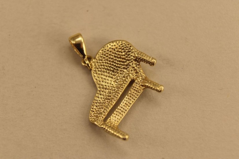 Prívesok-v tvare klavíra-lesklo-matný-žlté zlato-14 K