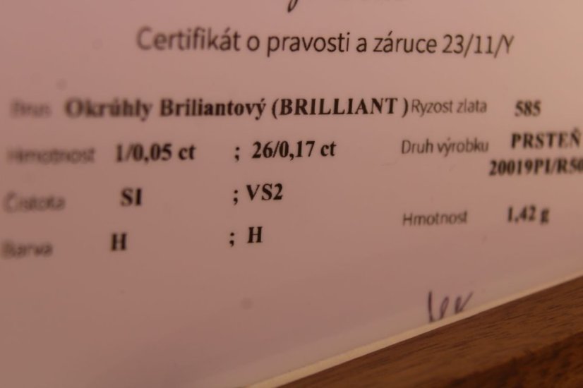 Zlatý prsteň - Okrúhle Brilianty - Žlté zlato - 14k