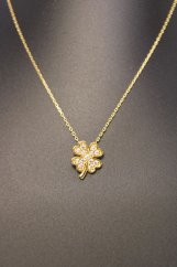 Zlatá retiazka celebritka s príveskom štvorlítok číre zirkóny, žlté zlato, 45-48 cm, 1,62g, 14k 585/1000