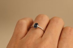 Prsteň - londýnsky Topás - biele zlato - 14 karátov