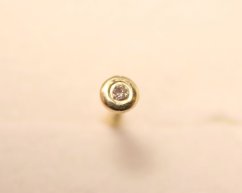 Zlatý piercing do nosa so žiarivym čírym briliantom 0,01 ct, žlté zlato, 0,17 g, 14 karátov 585/1000