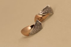 Náušnice- číre zirkóny- patent- kombinované striebro