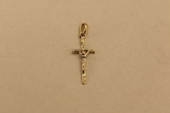 Prívesok - Ježiš na kríži - žlté zlato - 14 karátov