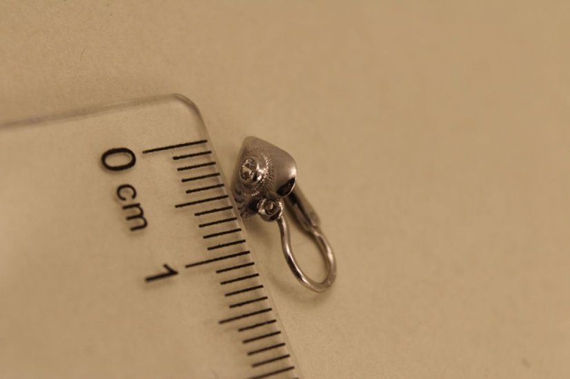 Náušnice- srdiečka- číry zirkón- brizúra- biele zlato- 14 karátov