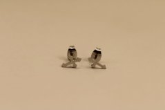 Náušnice - krížik - puzetky - oceľ - 316/L