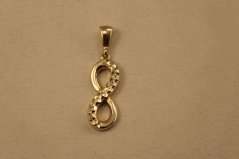 Prívesok- nekonečno- žlté zlato- 14 karátov