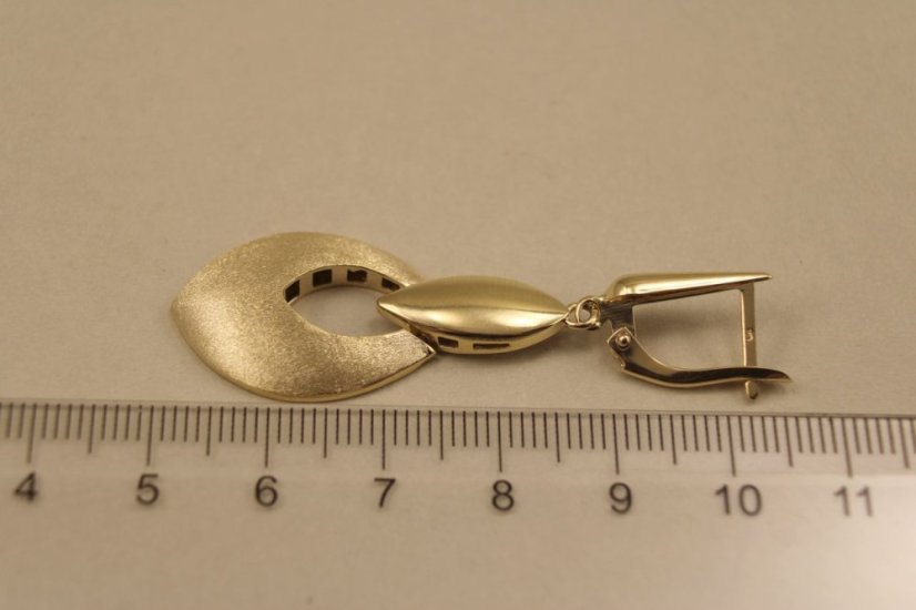 Náušnice- visiace - francúzske zapínanie- žlté zlato- 14 karátov