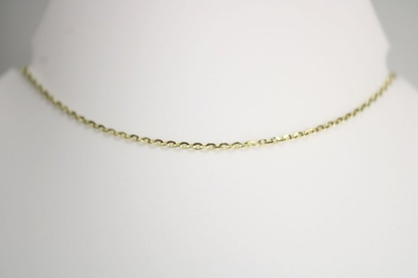 Zlatá retiazka zo žltého zlata Anker brúsený, 36 cm , 1,10 g, 14 karátov 585/1000