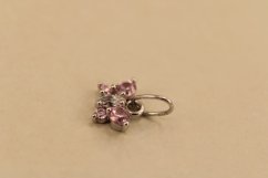 Prívesok- motýlik- číre-rúžové- zirkóny-biele zlato-14K