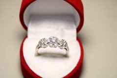 Prsteň-číre zirkónysedmokrásky-rhodium-striebro