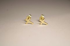 Náušnice-v tvare krížika-puzetky-žlté zlato-14K