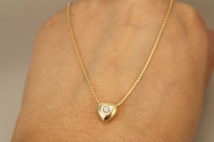 Celebritka-Srdce-Číry zirkón-Veneziana-Žlté zlato-14k