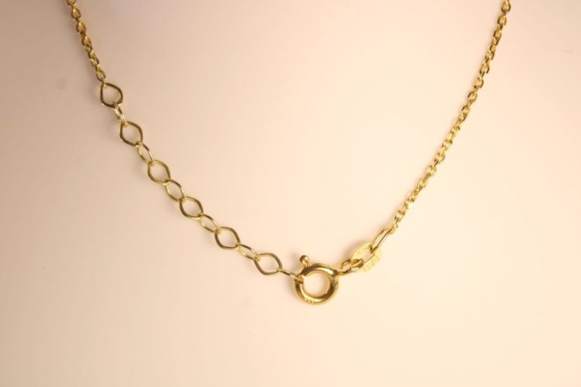 Zlatá retiazka - celebritka s diamantom 0,03 ct H/Si v prívesku, žlté zlato, 41,5-44 cm, 1,91 g, 14 karátov 585/1000