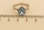 Strieborný prsteň slza - Modrý zirkón - 925 - rhodium