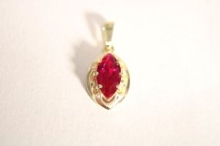 Prívesok-žlté zlato-farebný zirkón-14 karátov