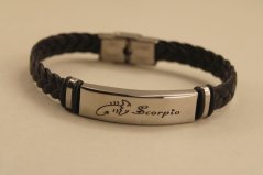 Pletený kožený náramok-škorpión-magnetická spona