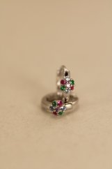 Náušnice -farebné zirkóny-zacvakávacie zapínanie-rhodium-striebro
