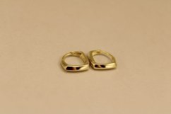 Náušnice - štvorcové kruhy - pozlátené striebro