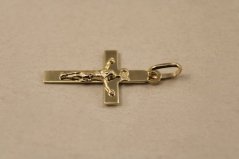 Prívesok- Ježiš na kríži- žlté zlato- 14 karátov