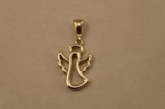 Prívesok- vyrezávaný anjelik- žlté zlato- 14 karátov