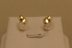 Náušnice-diamanty 0,060 ct-H/Si-žlté zlato-puzetky-14 karátov