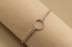 Náramok - posiaty čírymi zirkónikmi - rhodiované striebro